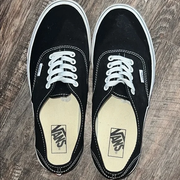 Vans Classic Black Canvas Sneakers with White Accents - Picture 3 of 5
